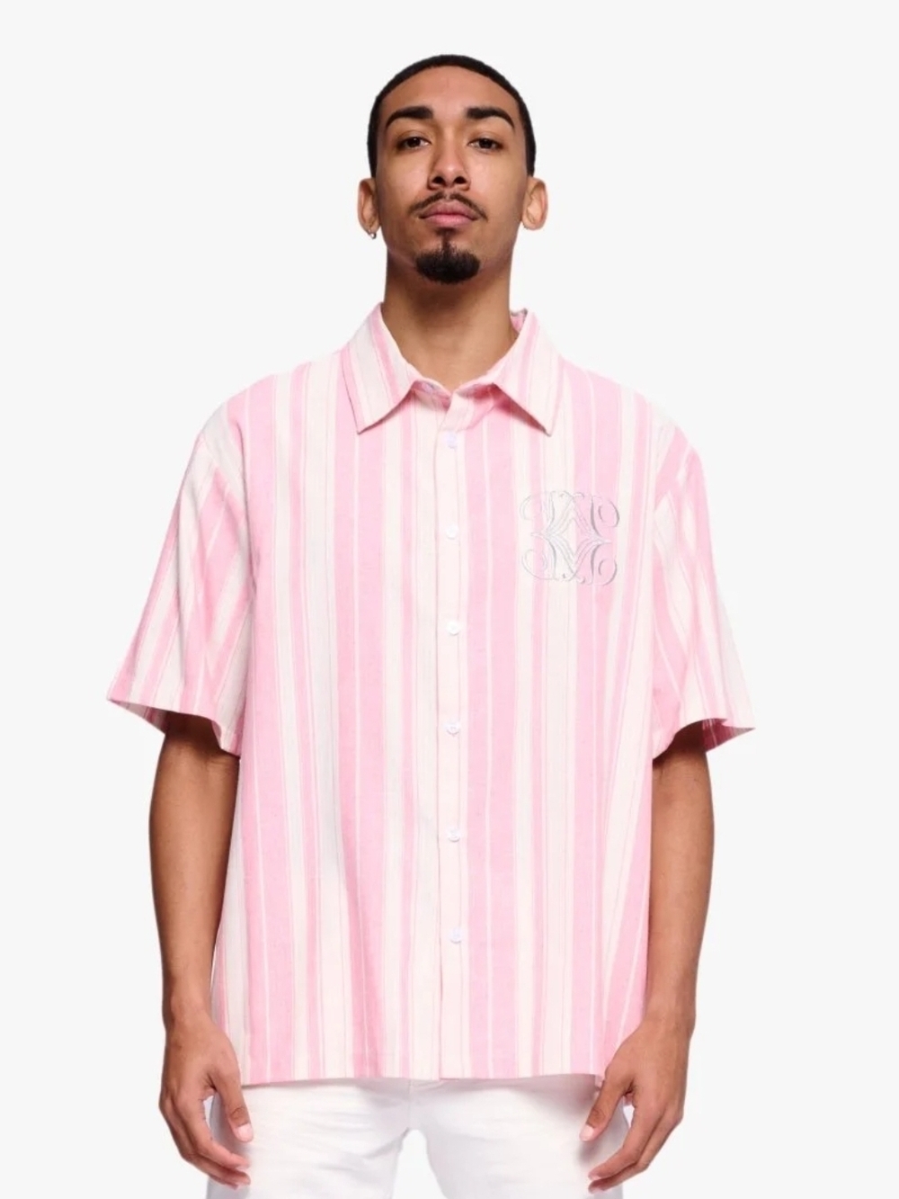 NEW!!! Valabasas Men's Pink Striped Short-Sleeve Shirt, Sz XL, NWT